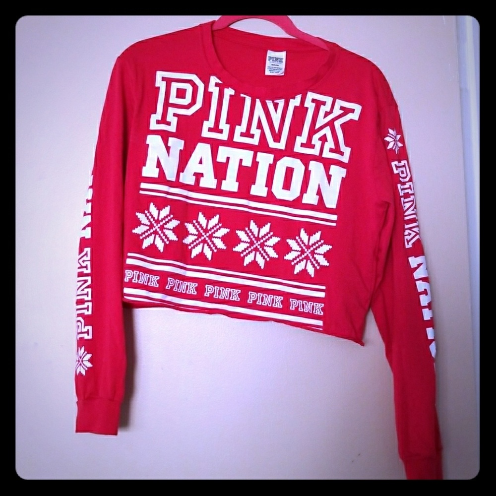 PINK Cropped long sleeve shirt